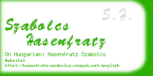 szabolcs hasenfratz business card